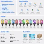 JNR Mega Shisha Hookah 100000 100K Puffs Large Capacity LED Display Disposable Vape - Image 2