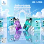 Fumot ECO 2in1 50000 50K Puffs Double Flavors Smart Display Original Rechargeable Disposable Vape