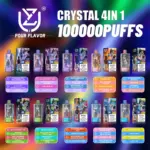UZY Four Flavors 100000 100K Puffs Crystal 4 In 1 Flavors Newest Original Rechargeable LED Display Disposable Vape - Image 2