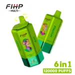 FIHP MULTI 120000 120K Puffs 6 in 1 Flavors Newest Original Rechargeable LED Display Disposable Vape - Image 3