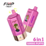 FIHP MULTI 120000 120K Puffs 6 in 1 Flavors Newest Original Rechargeable LED Display Disposable Vape - Image 4