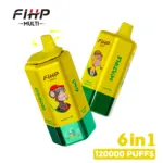 FIHP MULTI 120000 120K Puffs 6 in 1 Flavors Newest Original Rechargeable LED Display Disposable Vape - Image 6