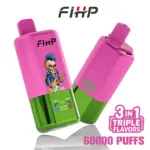 FIHP 60000 60k Puffs 3 in 1 Flavors Original Rechargeable LED Display Disposable Vape - Image 2