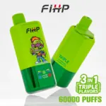 FIHP 60000 60k Puffs 3 in 1 Flavors Original Rechargeable LED Display Disposable Vape - Image 9