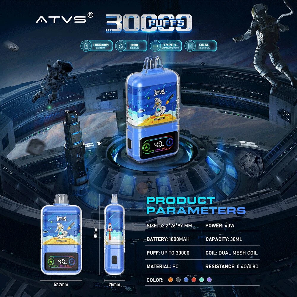 product_image_1768364883.webp ATVS 30000 30K Puffs Original DTL/MTL Modes LCD Display Disposable Vape - Image 1