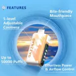 Gazzbar Ice God 50000 50K Puffs Original Adjustable Ice level LCD Display Disposable Vape - Image 4